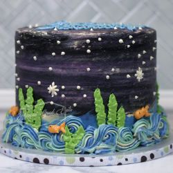 Alexander galexy-ocean bday cake - FULL